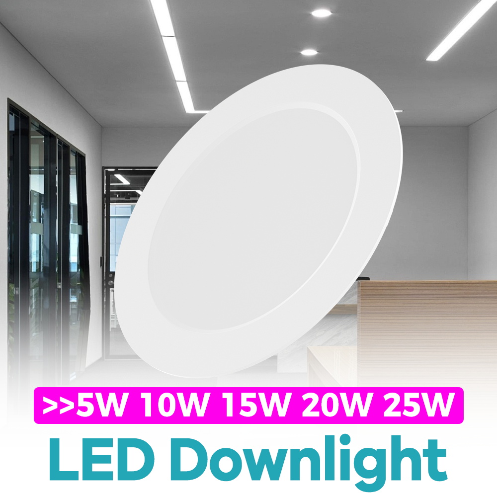 LED Ultra Thin Recessed Downlight Ceiling Lamps AC220V Spotlight Round Panel Lamp Indoor Cabinet Home Household Nightlight