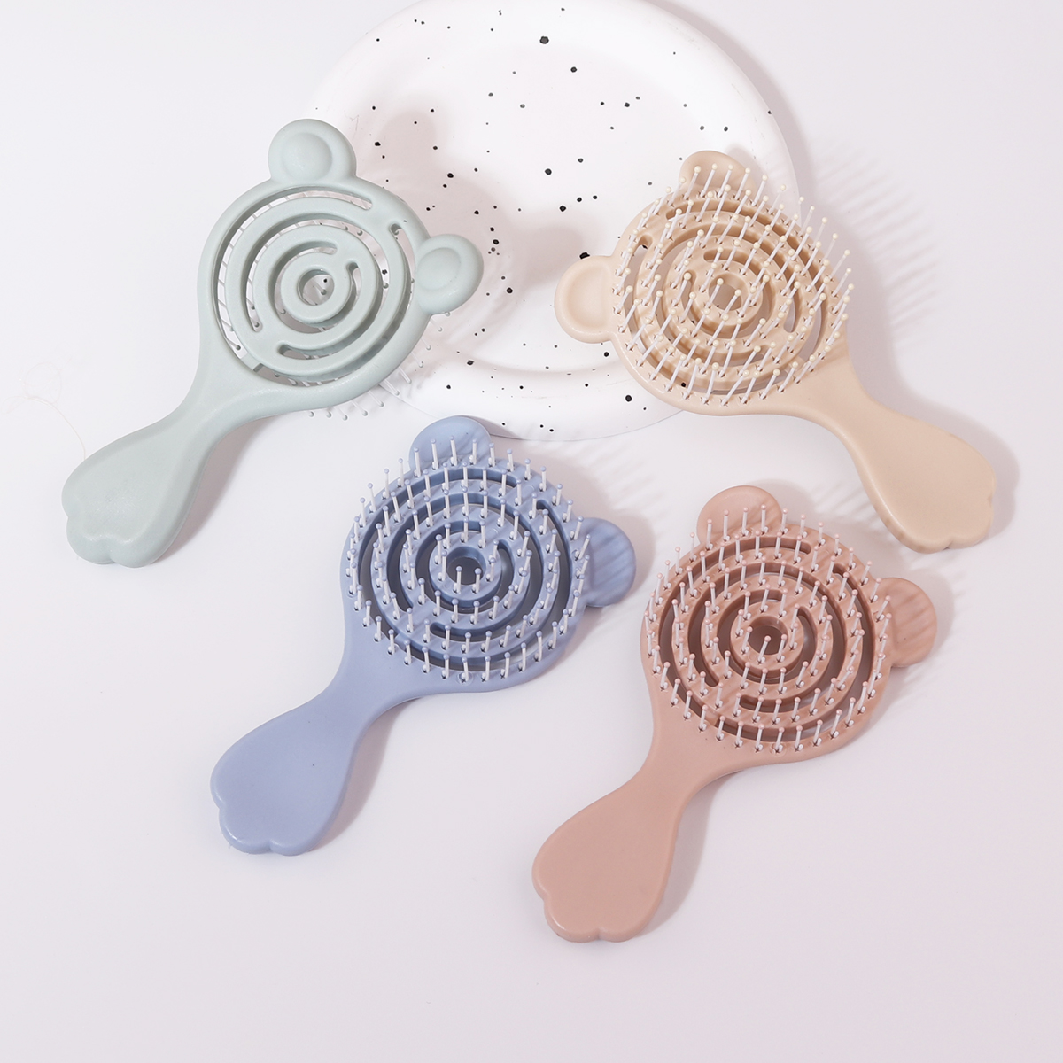 1pcs portable cartoon anti-static hollowed out design for scalp massage female hair styling comb hair Special for real hair