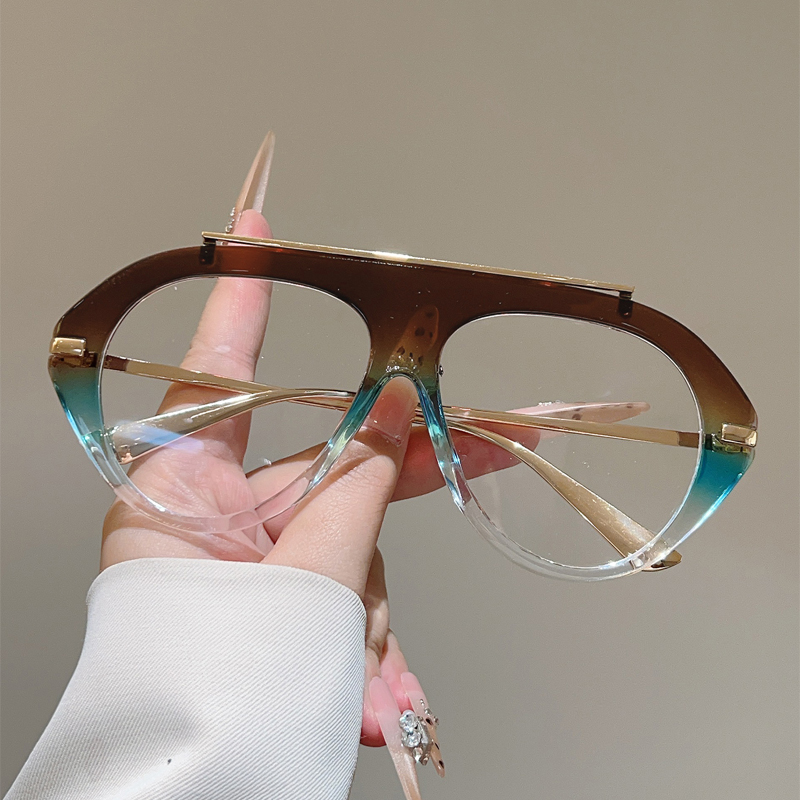 KAMMPT Oversized Pilot Glasses Men 2026 New Fashion Blue Light Blocking Optical Frames Women Trendy Brand Design Decor Eyewear