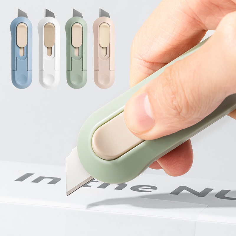 Portable Mini Paper Cutter High Quality Artwork Knife Automatic Rebound Box Opener Pocket Cutter For Office Tool School Supplies