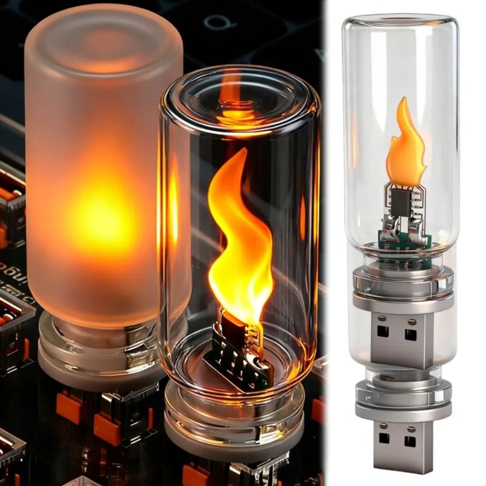 Portable Glass USB LED Light ABS Flame Type LED Filament Bulb 5V USB Car Atmosphere Light Holiday Lighting