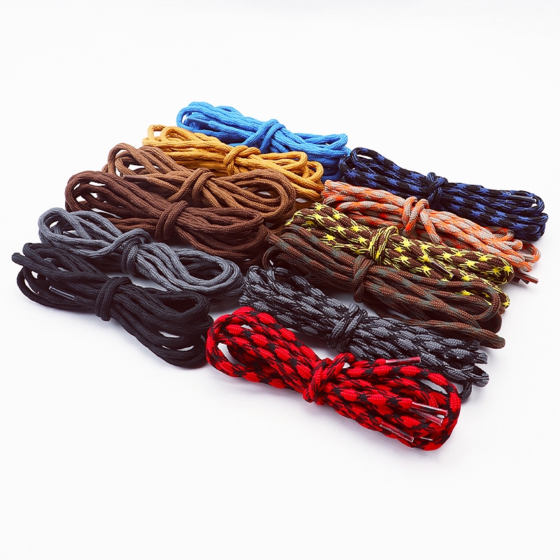 Round Boot Laces Heavy Duty and Durable Shoelaces for Boots Work Boots & Hiking Shoes Double Spherical Cross Woven Laces