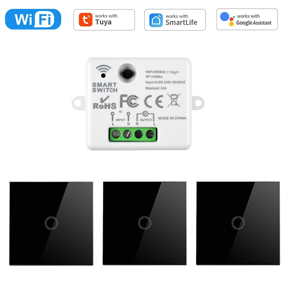 CENFAYA TUYA WiFi RF Smart Light Switch 110V 220V 230V 433mhz Touch Wall Remote Control Smart Life APP Fr Alexa Assistant lightify