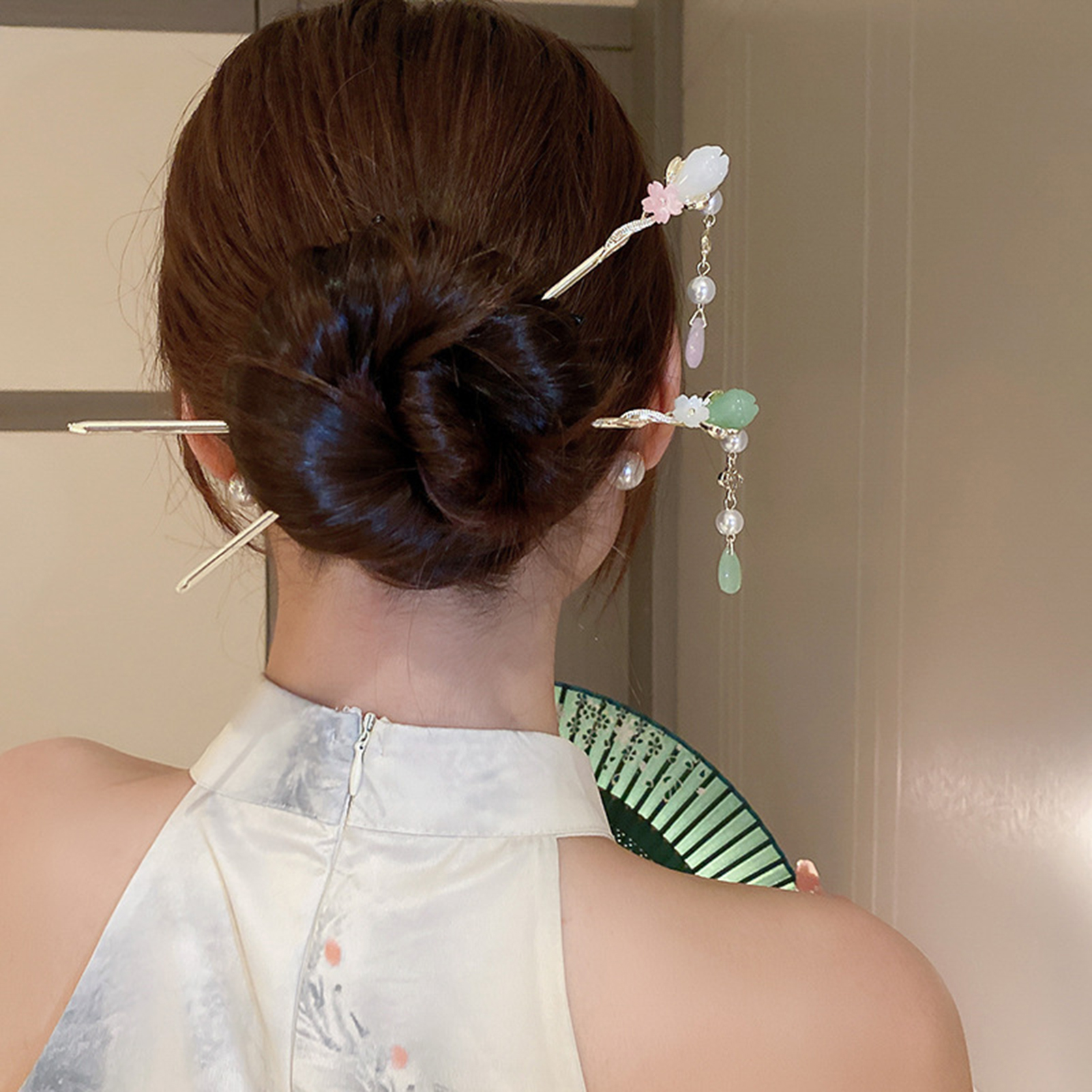 Retro Flower Tassel Hairpin Trendy Bamboo Joint Long Tassel Hair Stick Chinese Style Jewelry Hair Accessories Girls Hairpins