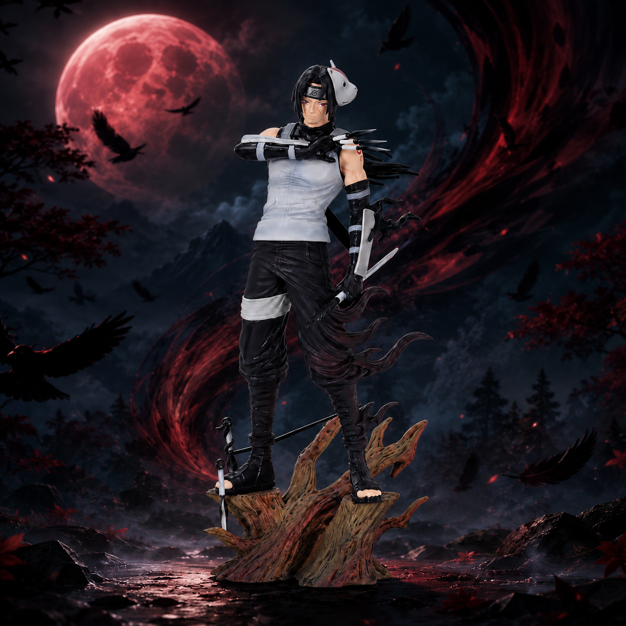 Naruto Uchiha Itachi Anime Action Figure Model Statue Desktop Ornament Collectible Small Halloween Valentine's Day Decoration