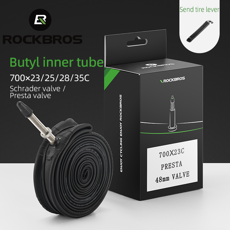 ROCKBROS Bicycle Inner Tube 700C Road Bike Tube 700*23C 25C 28C 35C Schrader Presta Valve Butyl Cycling Inner Tube