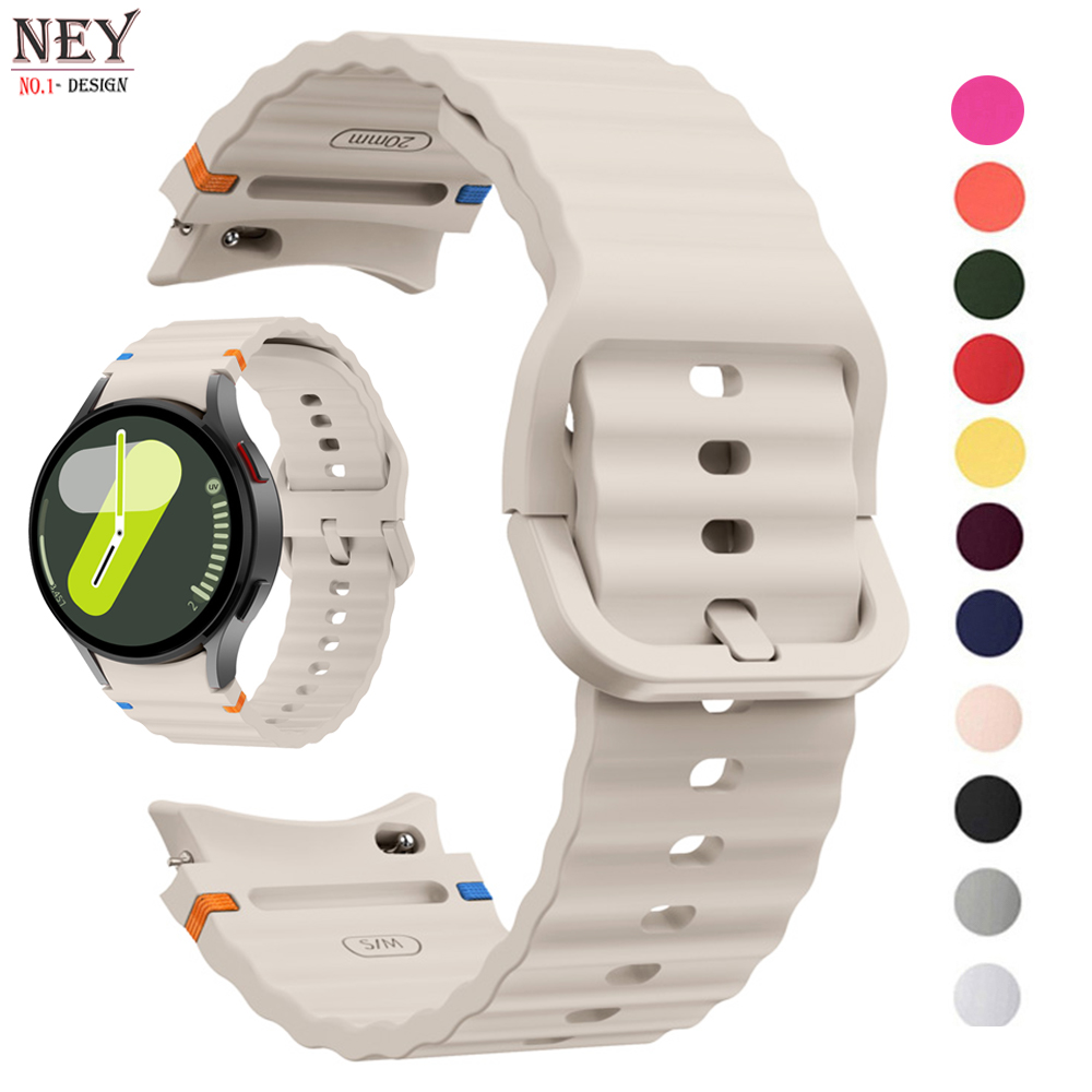 Original 1:1 Bracelet for Watch 7/FE/ 5 pro/6/4 Classic 44mm 40mm no gaps Silicone watchband Watch 7 Strap