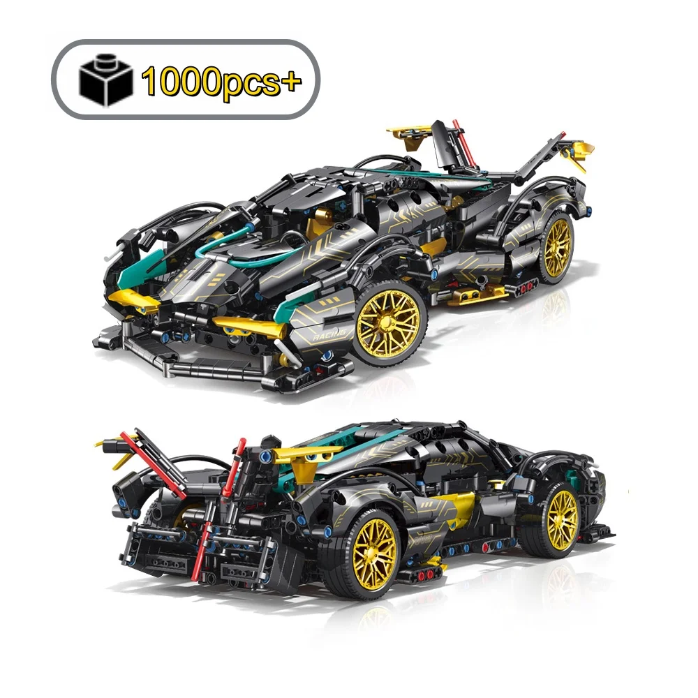 1:14 Technical Building Blocks Hypercar Racing Car Creative Model Assemble Vehicle Bricks Toy Birthday Halloween