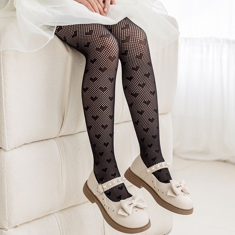 New Summer Girls Tights Pure Cotton Breathable Mesh Beige White Black Children Princess Pantyhose Lolita Leggings For 2-12Y