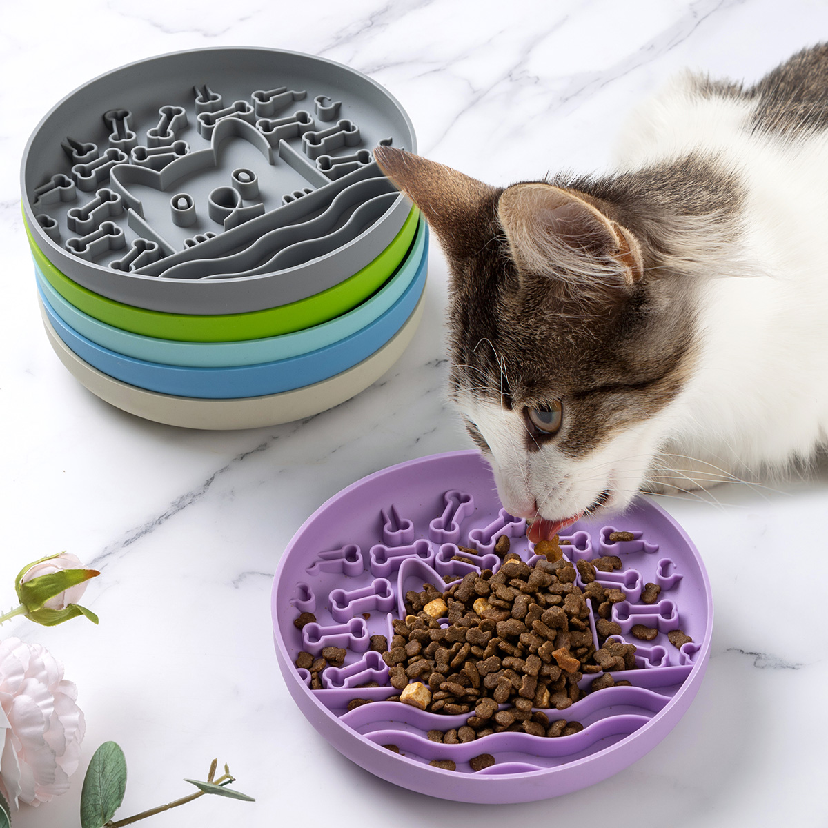 1Pc Silicone Pet Slow Feeder Food Lick Mat Anti-Slip Lick Bowl for Dogs and Cats
