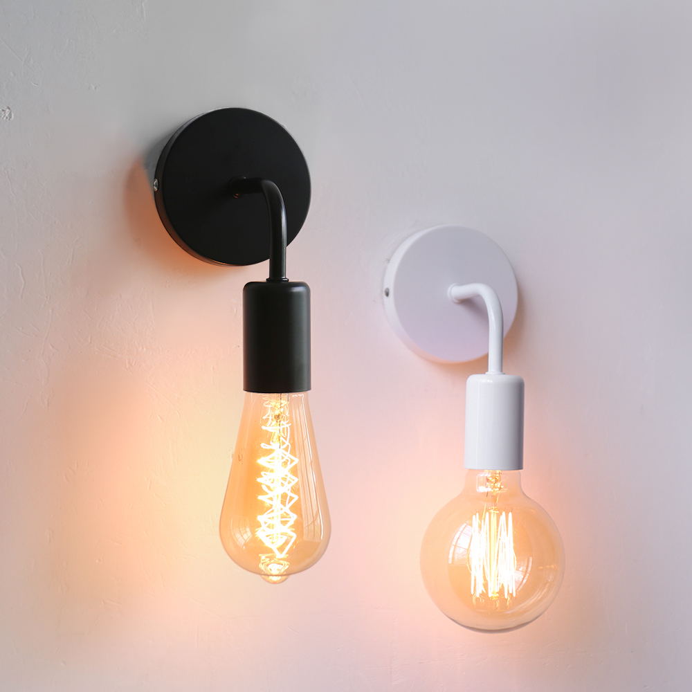 E27 110V-220V Wall Lamp Nordic Modern Interior Lighting Iron Wall Lamp For Bedroom Bedside Living Room Bathroom Lighting