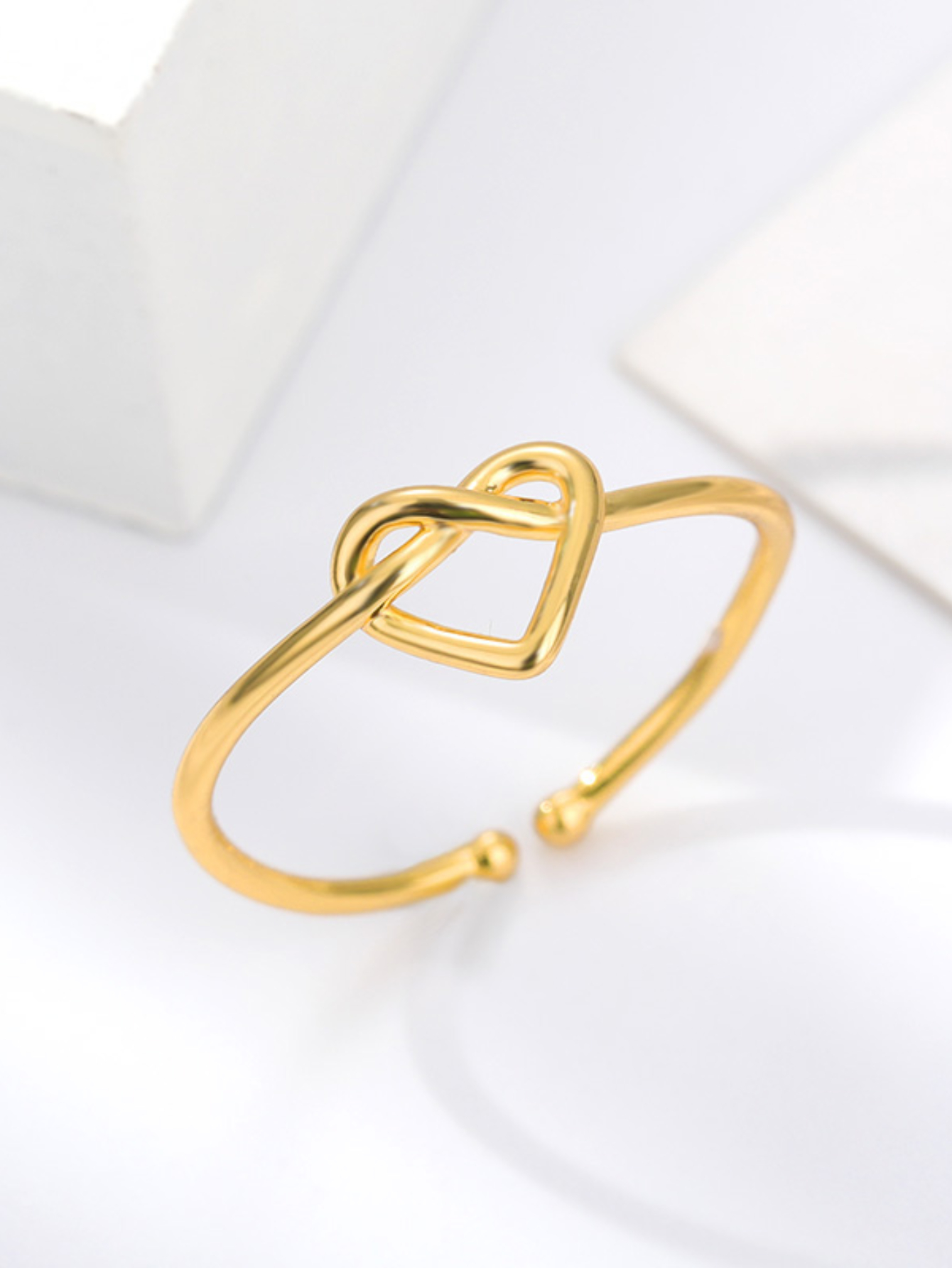 Simple Stainless Steel Heart Rings For Women Girls Opening Gold Color Finger Ring Wedding Engaement Female Jewelry Party