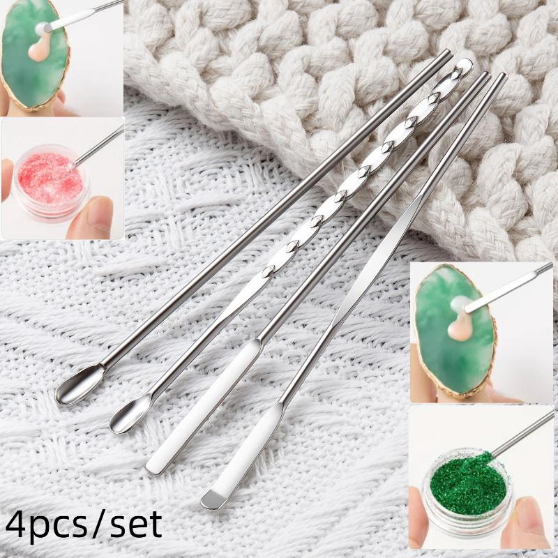 Nail Art Stirring Rod Tool Stainless Steel Powder Liquid Gel Polish Spoon Spatula Foundation Mixing Tool