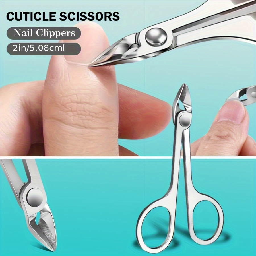 ‌Stainless Steel Nail Scissors Sharp Edge Cuticle Trimmer Durable Manicure Tool‌