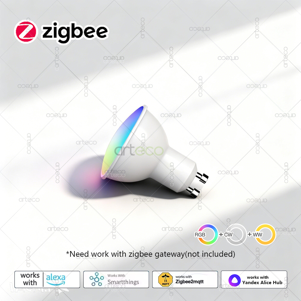 ZigBee GU10 WiFi Smart LED Light Bulb RGB W+C 5W Dimmable Lamps EWelink APP Control Spotlight Bulb Works With Alexa Alice