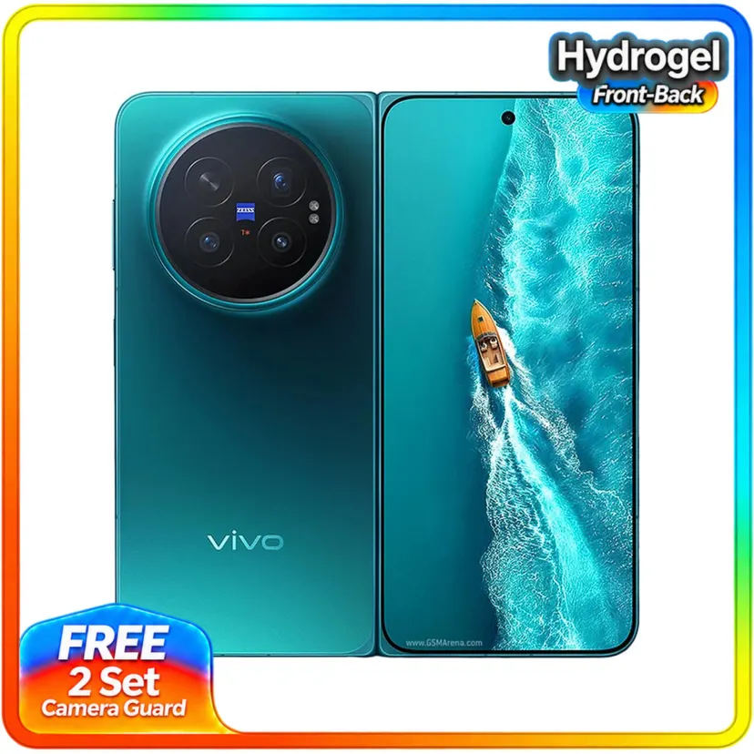 Compatible For【 vivo X Fold 6 】 Full Curve Front And Back Side 4 Pcs Hydrogel Screen Protector, Selfheal Membrane, Underdisplay Fingerprint Support, Free 2 Pcs Back Camera Lens Guard