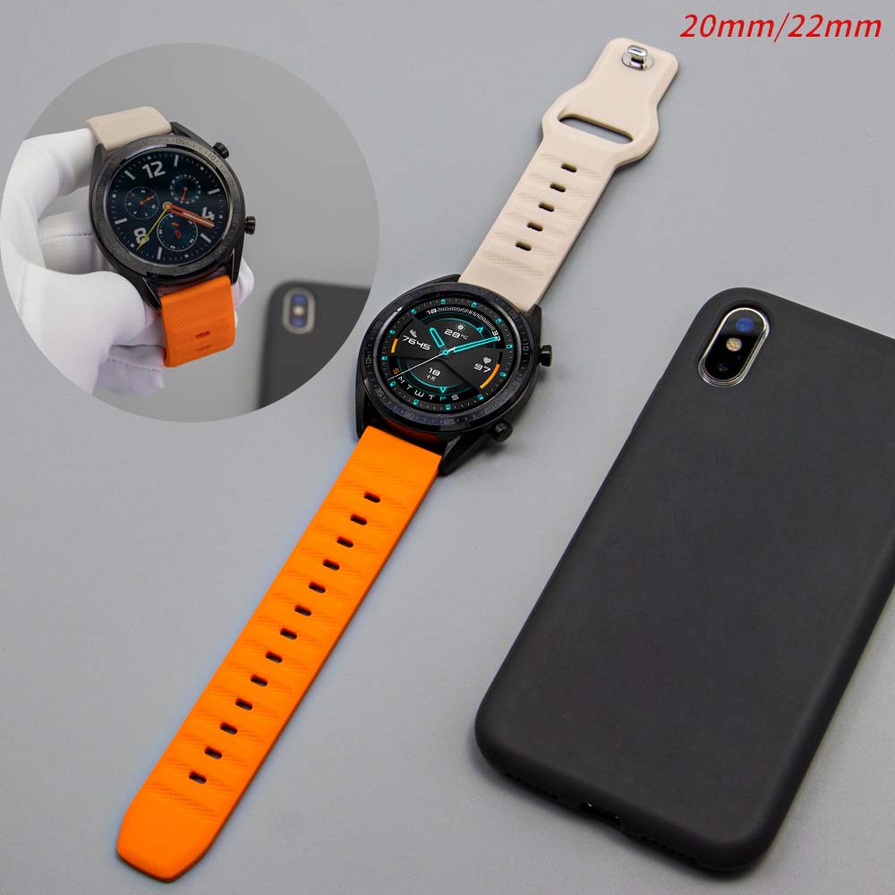 22mm 20mm Silicone Band For Watch 4/3/GT3-2 Pro GTR 4/GTS 4 Soft Breathable Belt Watch 6/5/4 strap