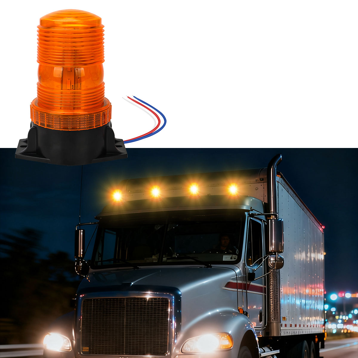 Emergency Light Stroboscopes 12V 24V Amber LED Grille Lights Truck Police Flasher Car Emergency Beacon Strobe Signal Light