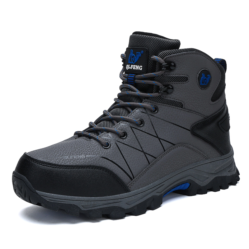 Autumn New High Top Sneaker Men Winter Outdoor Work Boots Anti slip Wear resistant Mountaineering Large size Hiking Footwear