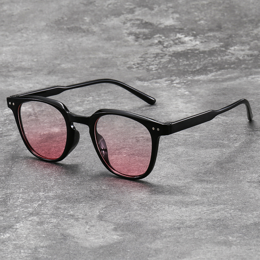 Fashion Unisex Small Round Women's Powder Blusher Gradient Pink Eye Safety Goggles Women Men Classic Metal Decoration Glasses