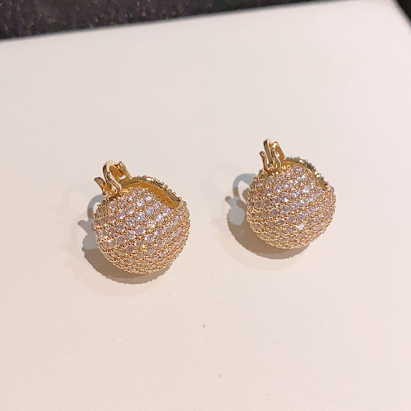 2025 new fashion luxury unique cute high quality four clover lock pin designer brass 18 k gold plated zircon earring