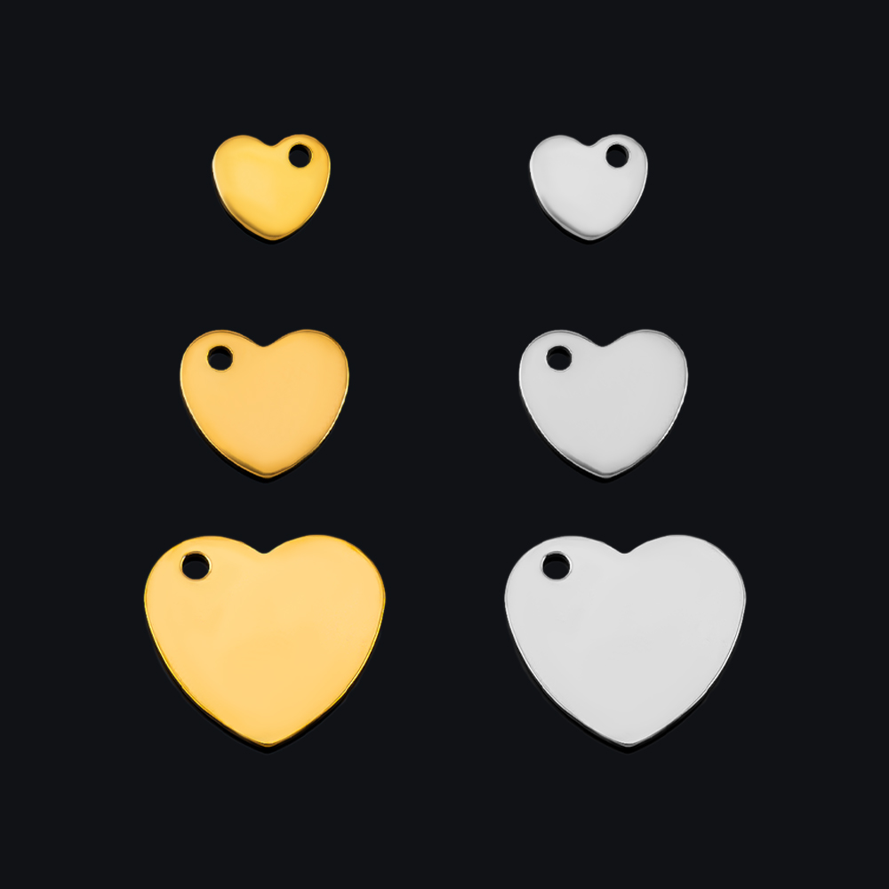 50 Pieces Stainless Steel Love Single Hole Pendant For DIY Necklace Earrings Jewelry Making Pet Tag Pendant Making pen gpt
