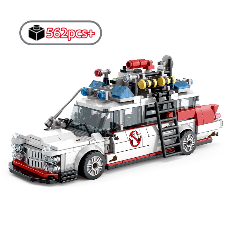 MOC Creative Ghostbusters ECTO-1 Vehicle Technical Building Blocks Racing Car Model Car Assembly Bricks for Kids