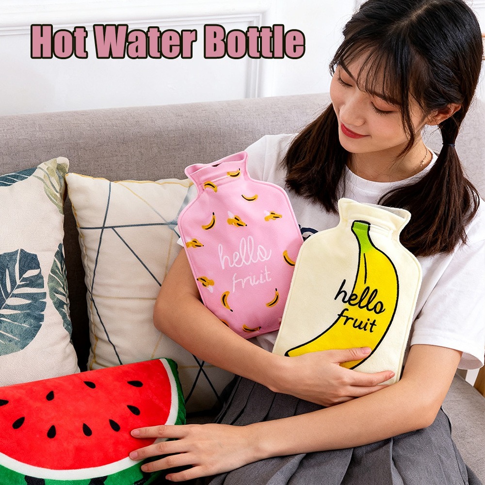 Hot Water Bottle Hand Warmer Cartoon Cute Mini Explosion-proof Portable Reusable for Indoor Outdoor Cold Weather Pain Relief