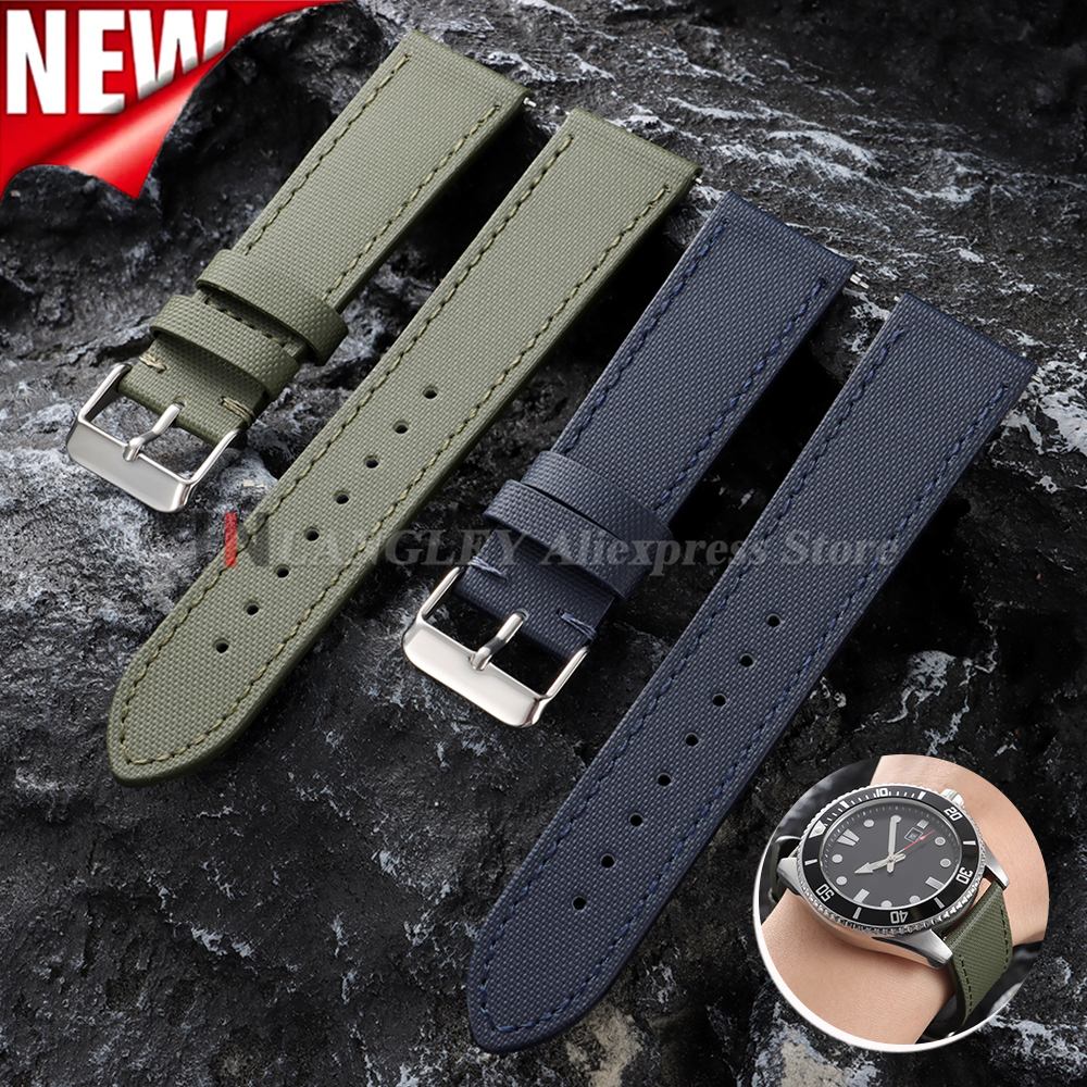 Premium Sailcloth Strap 20mm 22mm 23mm for for Blancpain for Watchband Durable Nylon Leather Quick Release Men Band