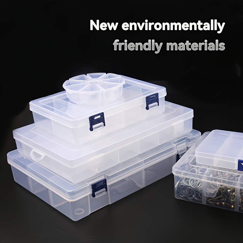 Adjustable Transparent Plastic Storage Box for Small Component Jewelry Tool Box