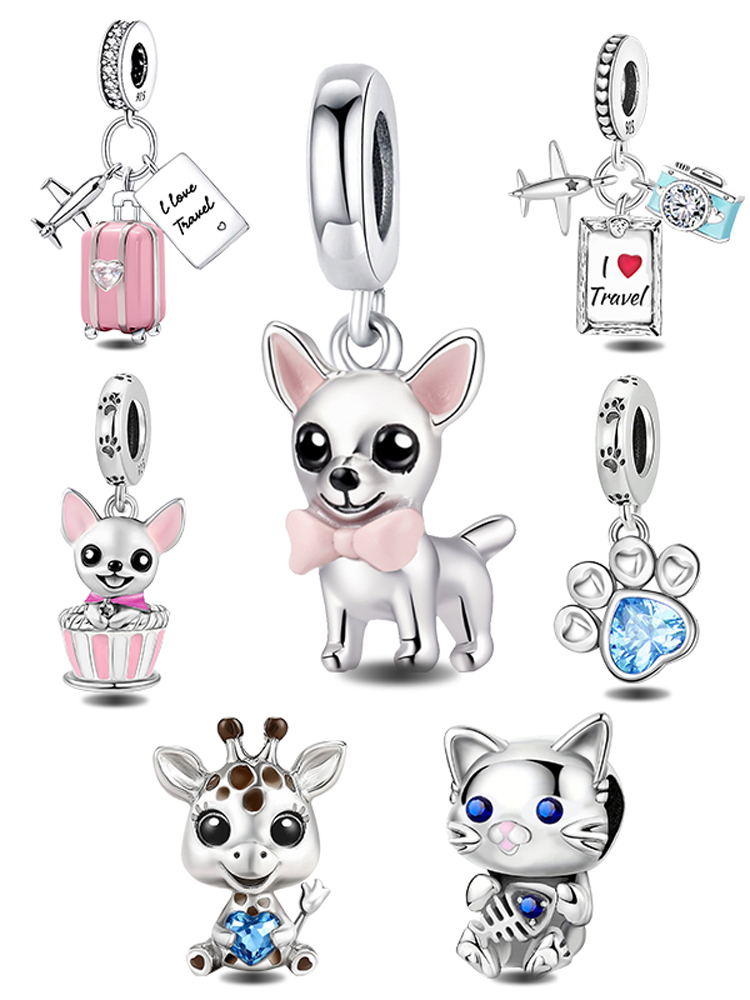 Charms 925 Silver Cute Animal And Nature Cartoon Style Charms Bead Fit 3mm Original Bracelet Womens DIY Fine Jewelry New in