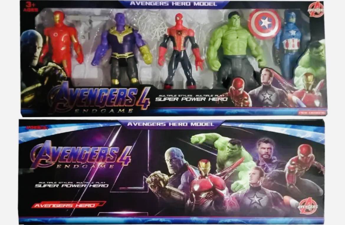 Avengers Five Super Hero Hulk Spider Man Toy Foldable Body