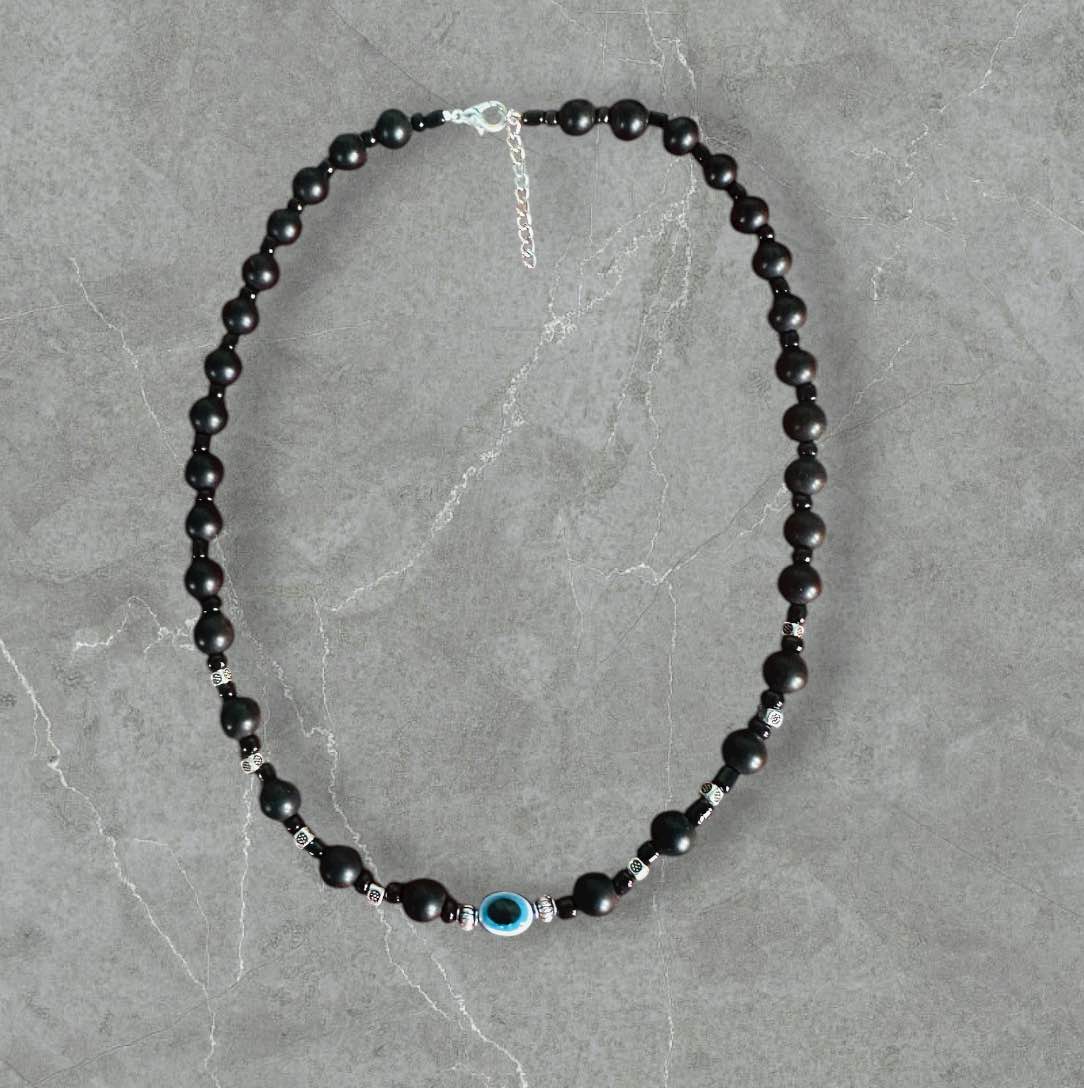 Men’ Accessories Evil Eye Beaded Necklace By Black Onyx Accessories