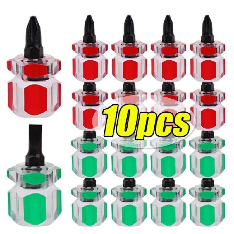 Portable Mini Short Screwdriver Kit Heavy Duty Slotted Phillips Screw Driver For Eyeglass Electronics Repairs Hand Tools Set