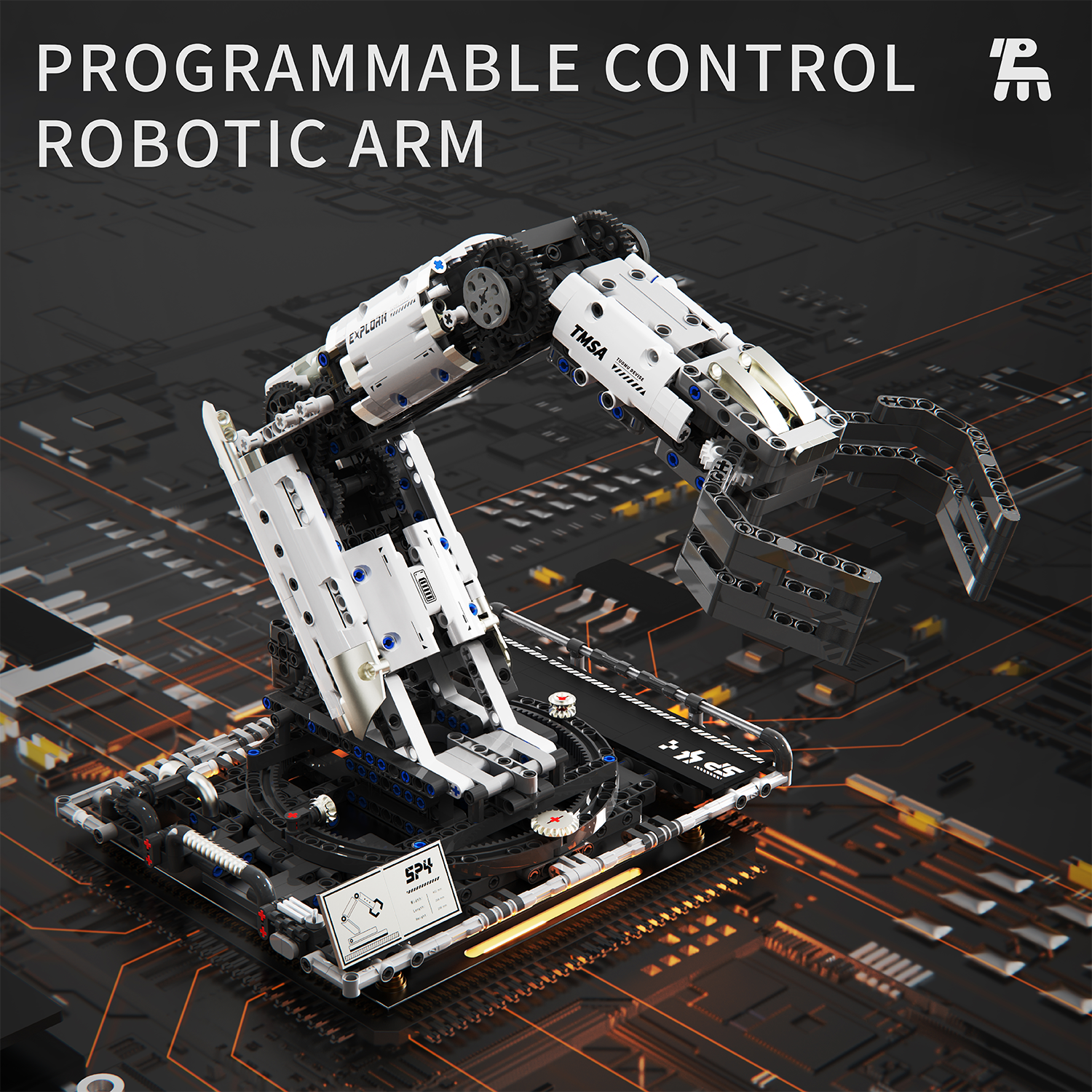 In-stock Electric Technology Programming Robot Arm Building Blocks Assembly Model Toy Boys' Christmas Gift Set