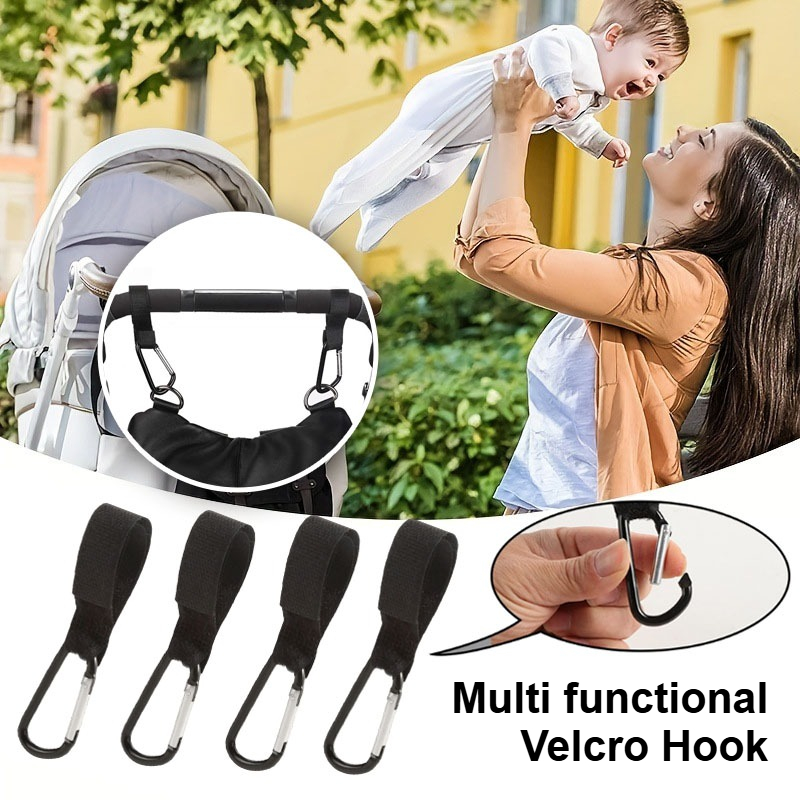 2pcs Baby stroller hanging hook, bicycle electric bike motorcycle multifunctional adjustable universal Velcro hook, portable key