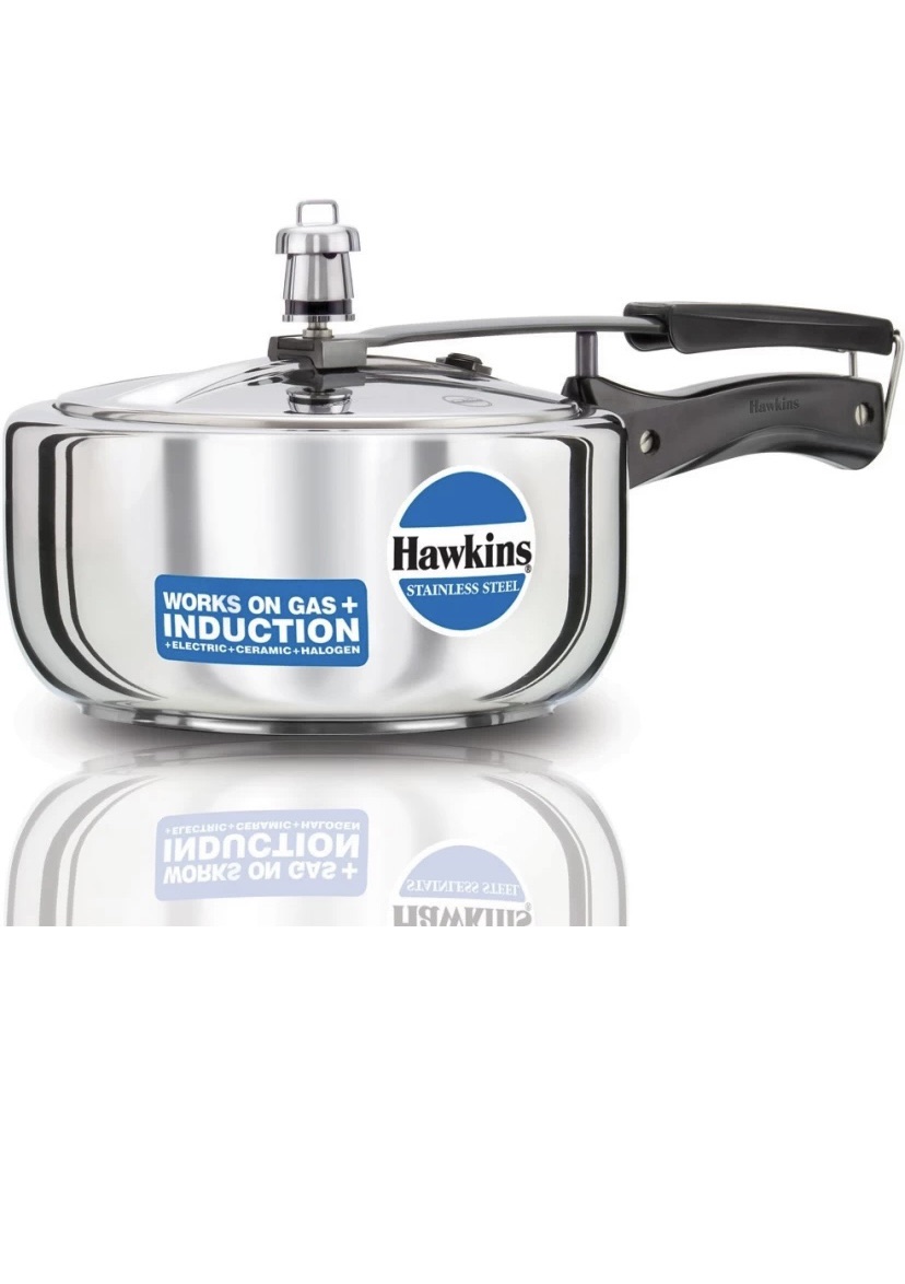 Hawkins Stailness Steel wide (HSS3W) 3L Induction Bottom Pressure Cooker (Stailness Steel)