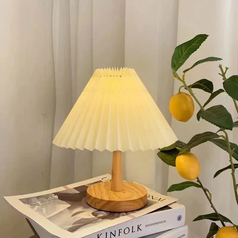 DIY Foldable Nordic Pleated Table Lamp DIY Foldable 5V USB Art Atmosphere Bedroom Bedside Night Light Home Decorate Table Light