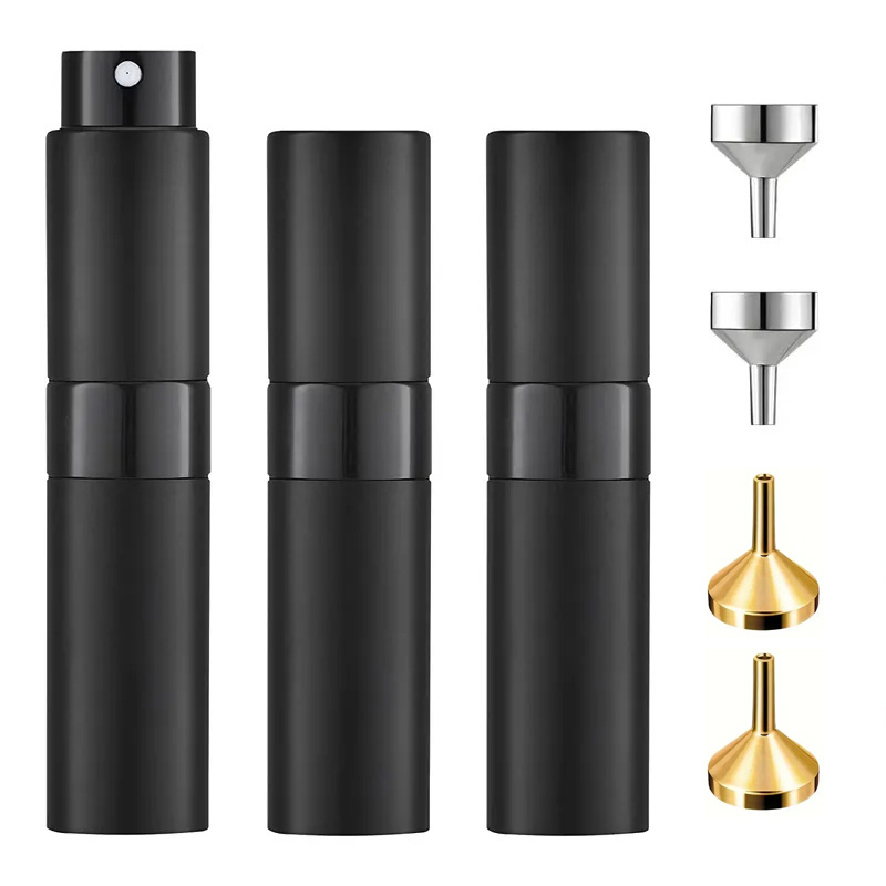 3/7Pcs 8ml Rotating Perfume Bottle Dispenser Glass Inner Cosmetic Spray Bottle Press Funnels Dispensing Accessories