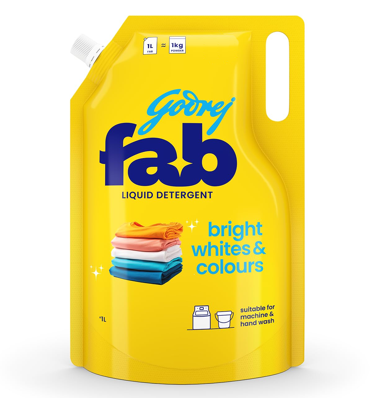 Godrej Fab Liquid Detergent Refill Pouch for Machine - 1 Ltr Pack - image 1