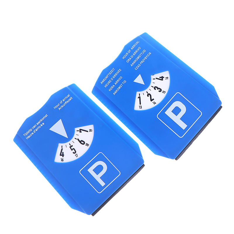 Blue Digital Parking Timer Disc Portable Plastic Car Parking Clock Arrival Time Display Tool for Easy Parking Management