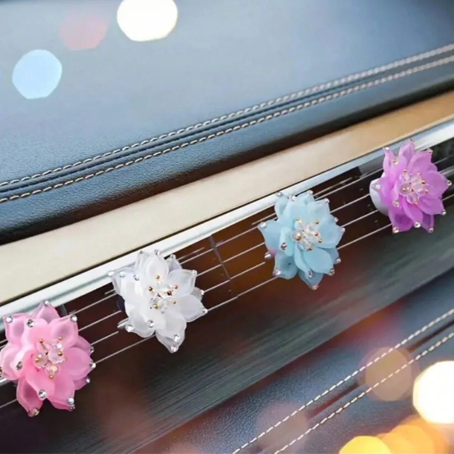 1pc Lotus Car Air Freshener Clip - Car Perfume Clip with Aromatherapy Function, Air Conditioning Vent Ornament