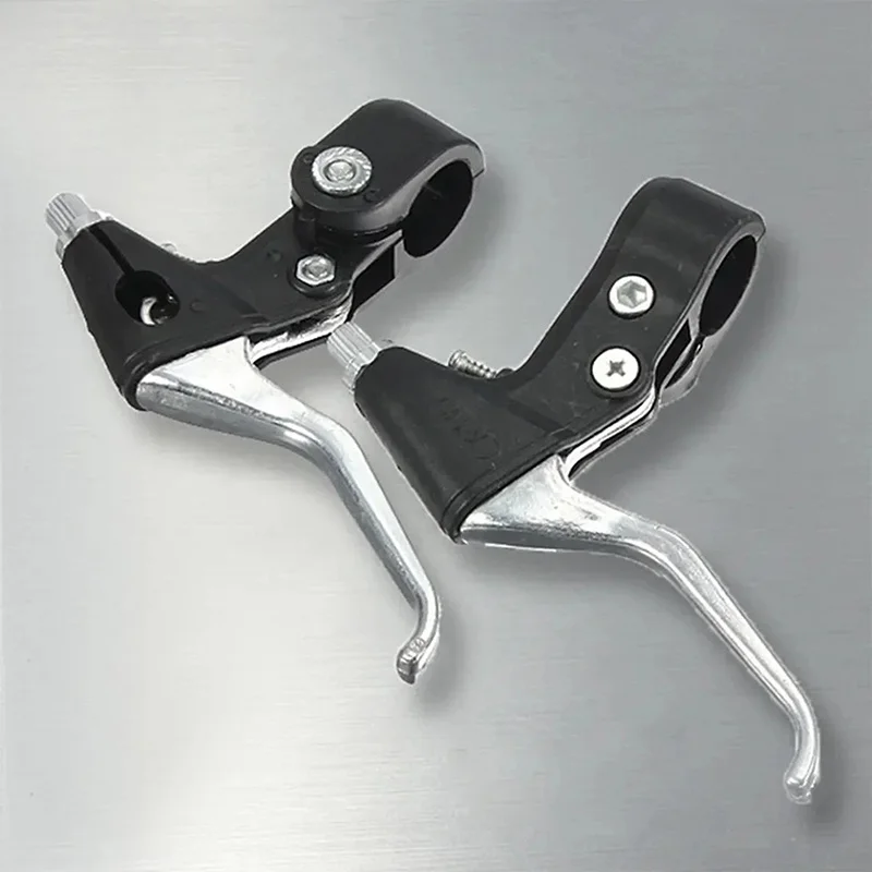 2pcs Aluminum Mountain Bike Brake Lever - Black, Three-finger Half-aluminum Mountain Bike Brake Lever, Durable Bicycle Parts