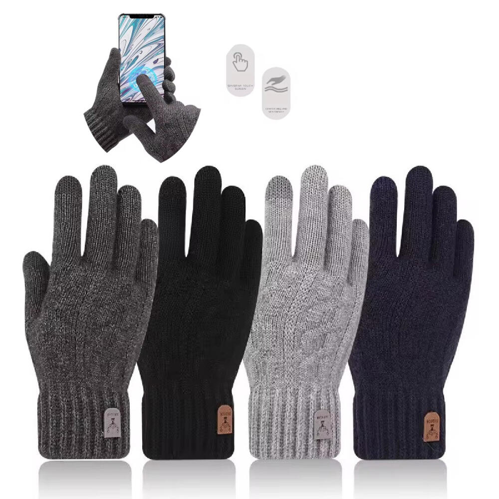 ♥1Pair Women's Winter Gloves With Fleece Lining,Windproof,Warm,Cold-Resistant Touchscreen Compatible For Driving And Cycling