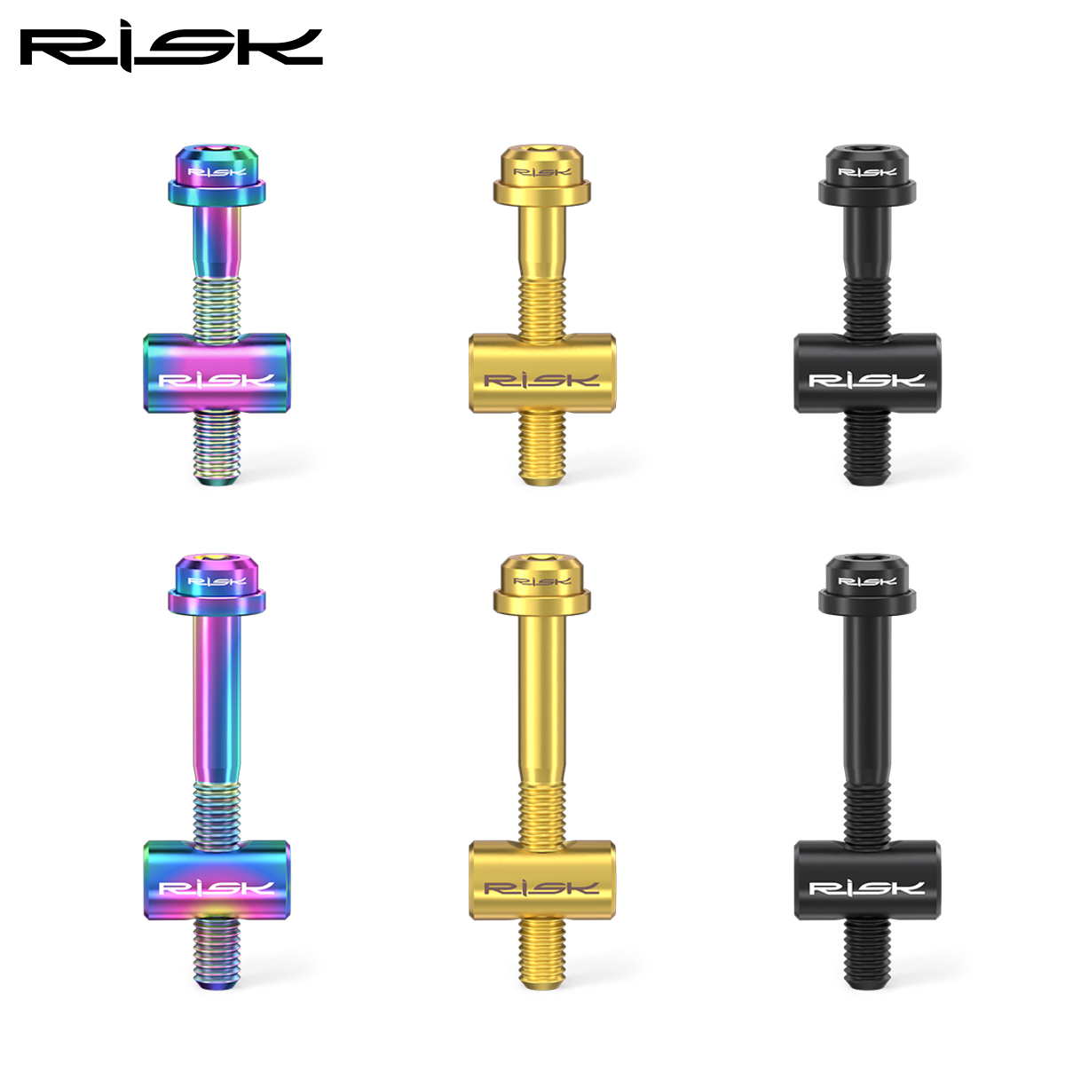 Risk 2pcs Bike Seatpost Fixing Bolt Titanium Alloy M5x30mm M5x40mm Bicycle Seat Tube Screw Saddle Fixed Bolts Screw Parts