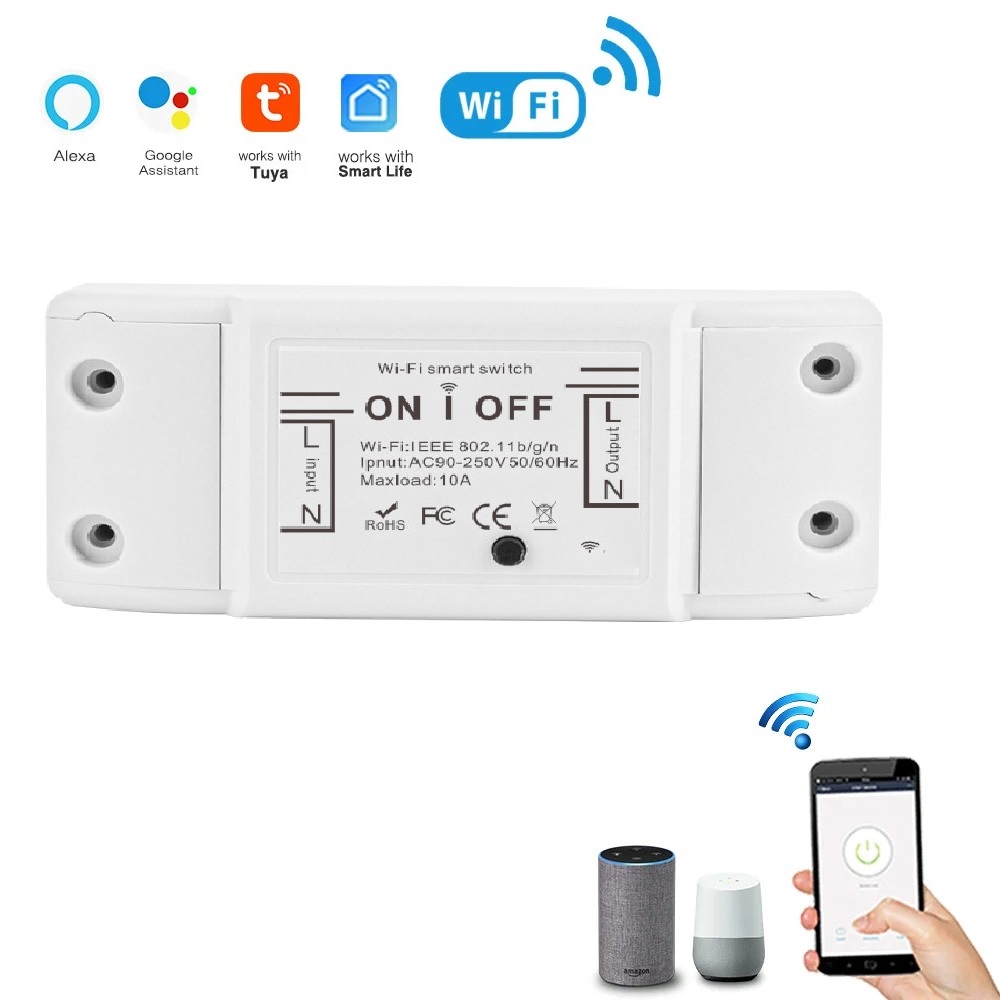 Mini WiFi Smart Switch eWeLink 10A Breaker Module Timer Relay Voice Wireless Remote Control for Alexa