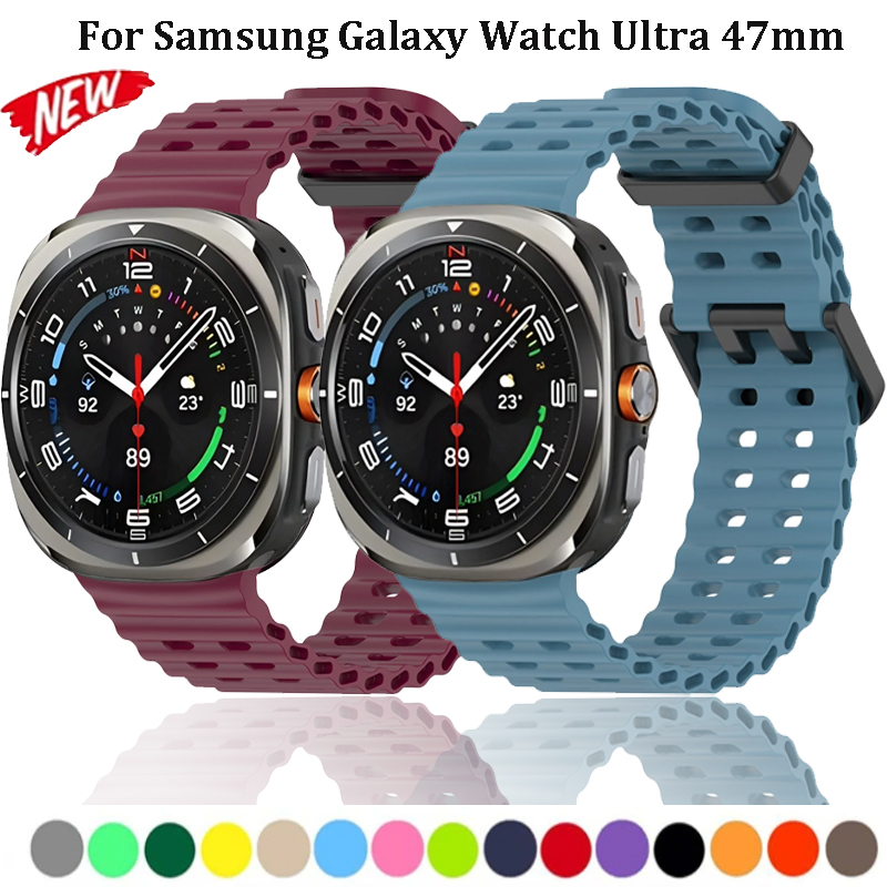 Nylon Loop Strap For Samsung Galaxy Watch Ultra 47mm Official Wave Pattern Fabric Comfortable Band Galaxy Watch Ultra 2025 Belt