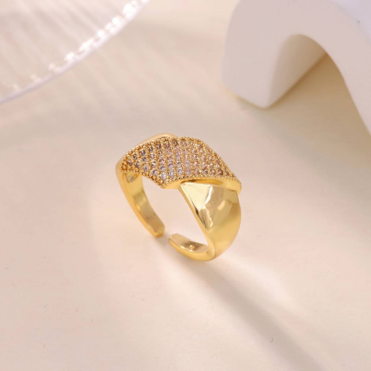 Vintage Geometric Oval Zircon Rings For Women 18K Gold Plated Ring 2026 New Trend Luxury Jewelry Party bijoux