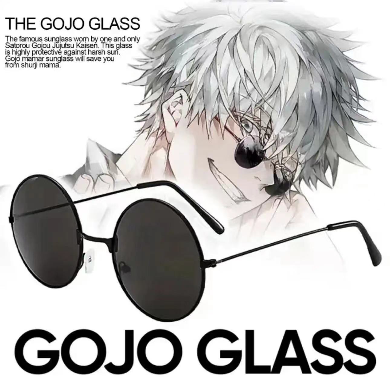 Glasses Anime Jujutsu Kaisen Gojo Satoru Cosplay Black Glasses Eyewear Sunglasses High Quality Party Men Women Prop