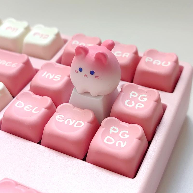 Wholesale Cute Cartoon 3D Animal Keycap Mechanical Keyboard Caps OEM Height Keycap Kawaii DIY Keyboard Accessories Girl